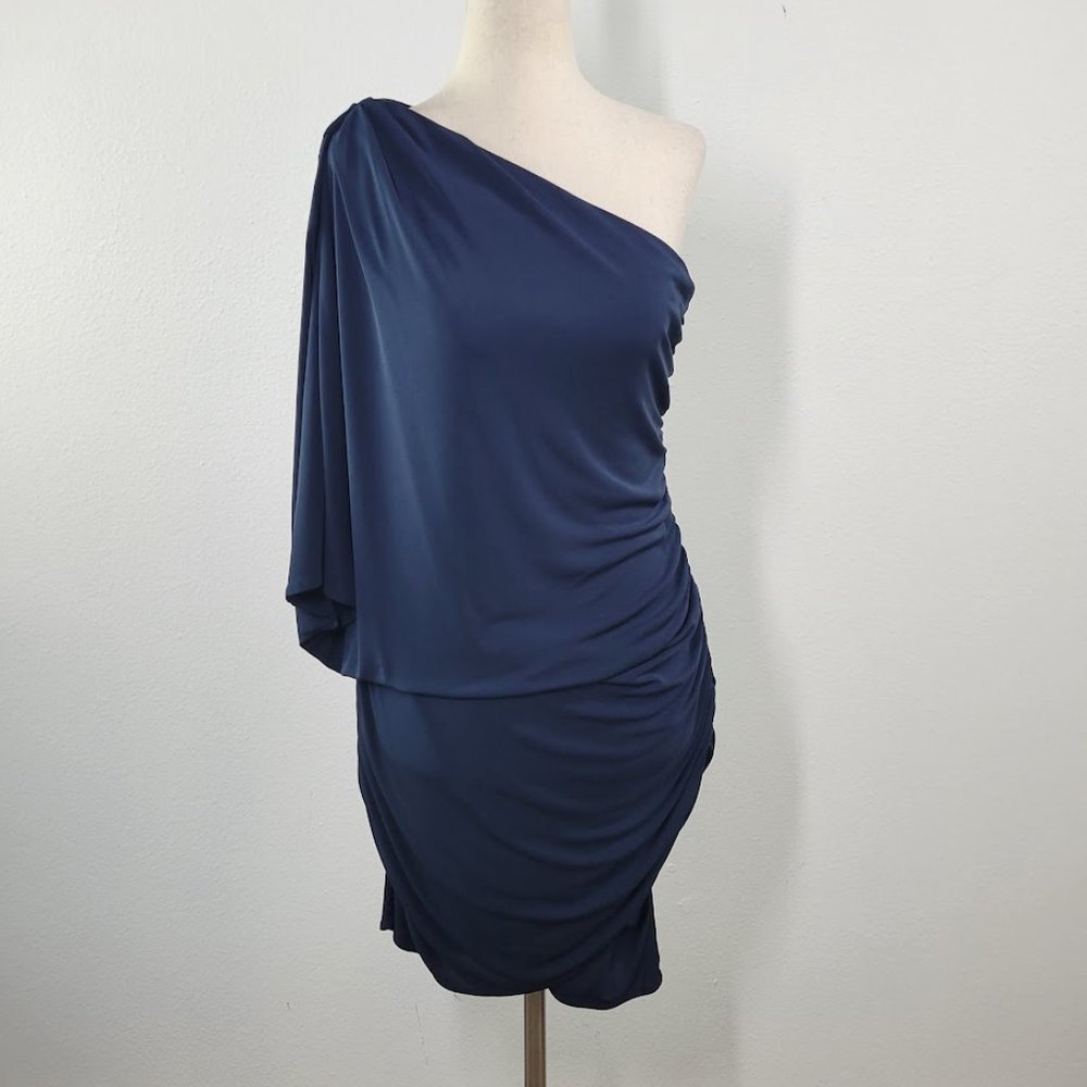 HAUTE HIPPIE one shoulder mini dress Sz M - Picture 1 of 8